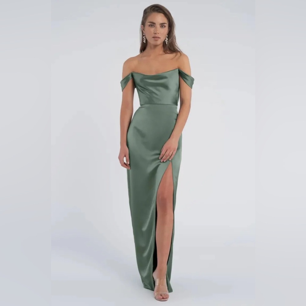 JENNY YOO SAWYER BRIDESMAID GOWN EUCALYPTUS Size 4 - Picture 1 of 8
